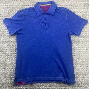 Robert Graham Golf Polo Shirt Men Medium M Blue Classic Fit Buttons Casual